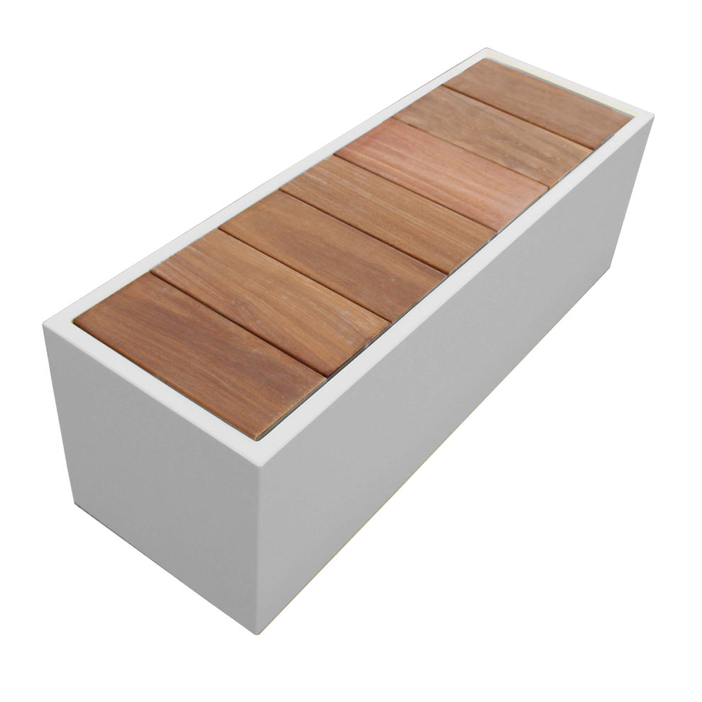 IMAGE'IN - Coffre Banc lames bois transversales encastrées