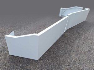 STEELAB SML muret aluminium laqué en L avec formes spéciales