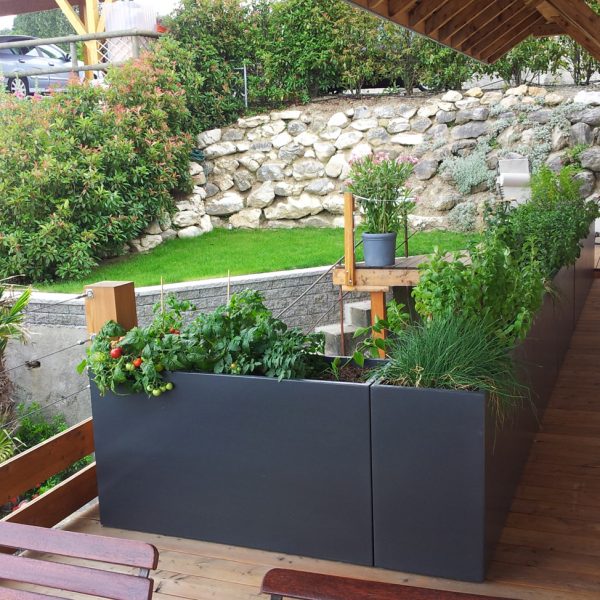 Jardinières fines IMAGE'IN IRF en fibre ciment sur mesure