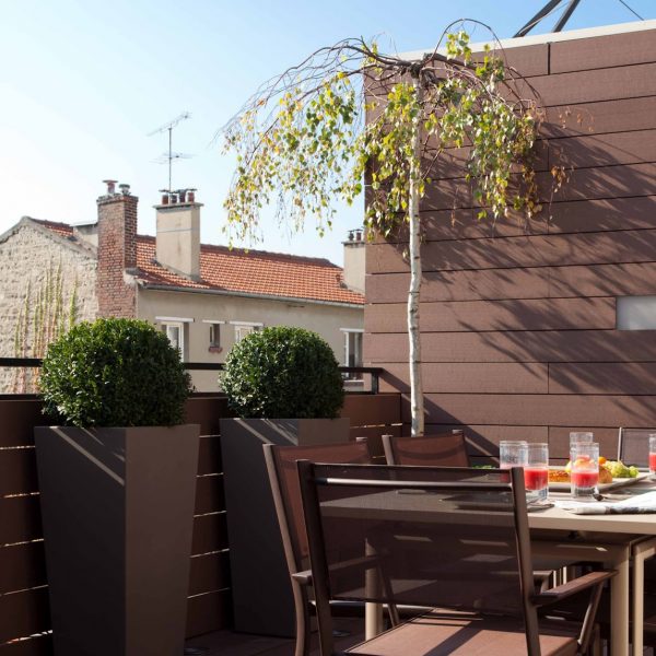 IPR – Bacs Signes Exterieurs bis IPR - Jardinière rectangulaire évasée de la gamme IMAGE'IN en fibre ciment sur mesure