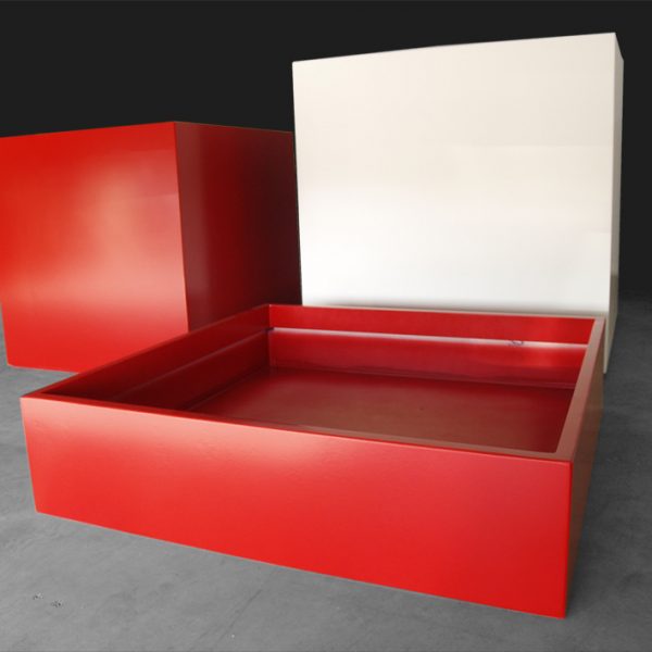 Jardinière carrée et basse IMAGE'IN en fibre ciment, fabriquées en France et sur mesure