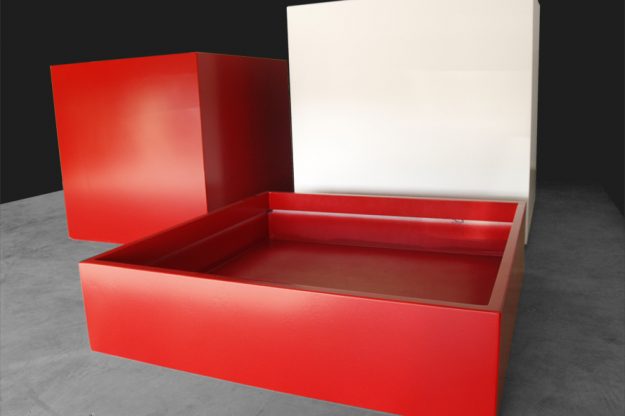 Jardinière carrée et basse IMAGE'IN en fibre ciment, fabriquées en France et sur mesure