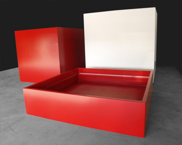 Jardinière carrée et basse IMAGE'IN en fibre ciment, fabriquées en France et sur mesure