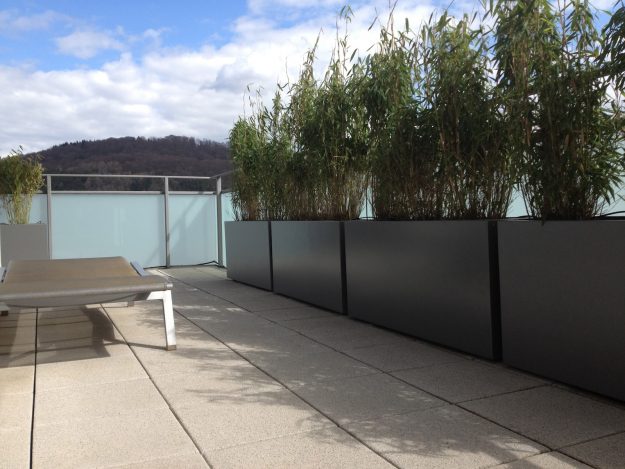 Jardinières fines IMAGE'IN IRF en fibre ciment sur mesure