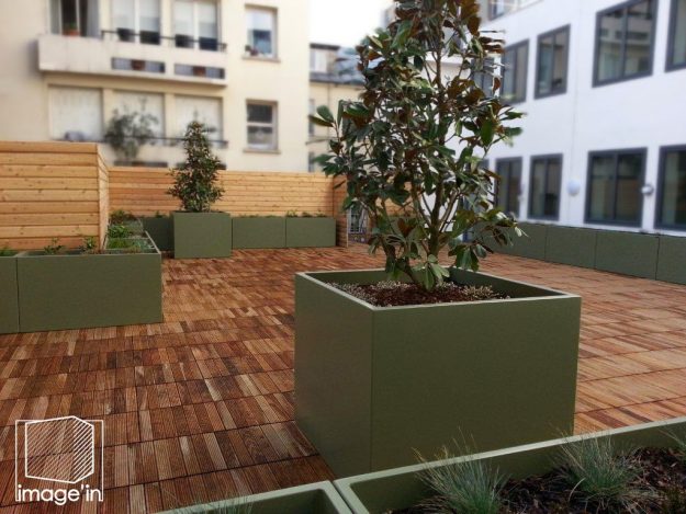 ICC Jardinières cubiques IMAGE'IN en fibre ciment sur mesure