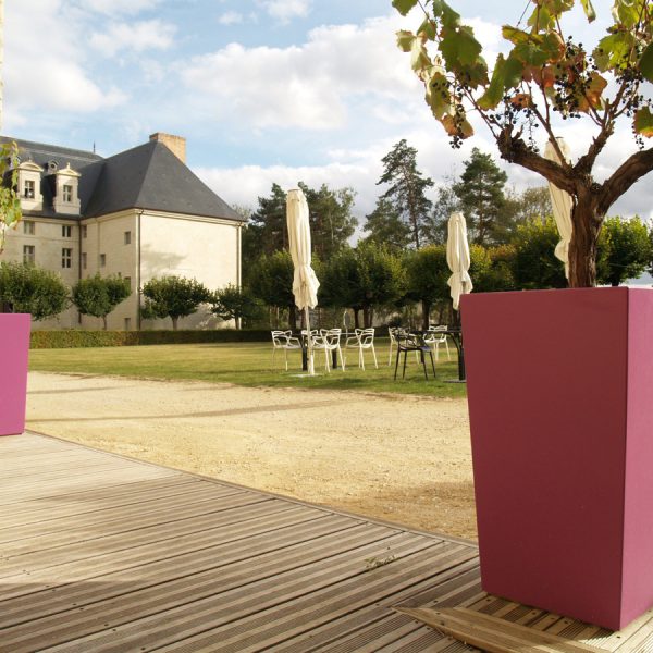 Jardinière carrée évasée IMAGE'IN en fibre-ciment sur mesure