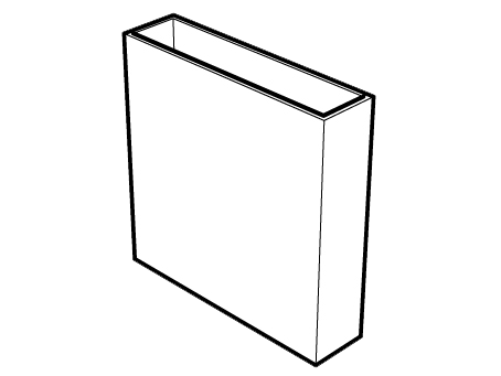 Jardinière fine sur mesure en fibre ciment IMAGE'IN IRF Rectangle fin - Pot étroit