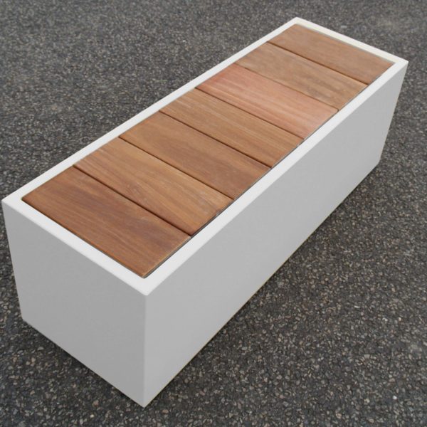 Bench - Garden chest - Wooden cover "Embedded" - Transverse wooden slats