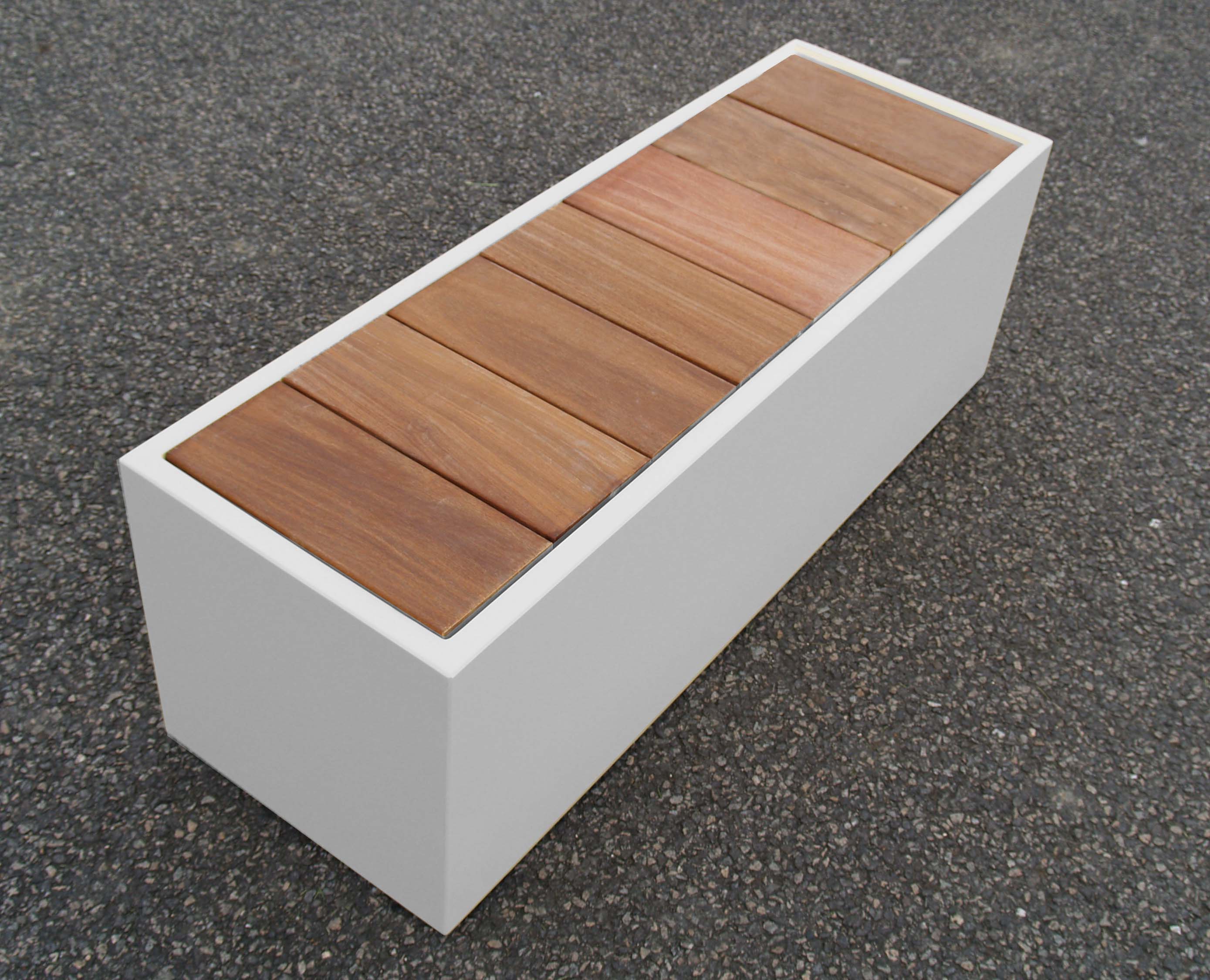 Bench - Garden chest - Wooden cover "Embedded" - Transverse wooden slats