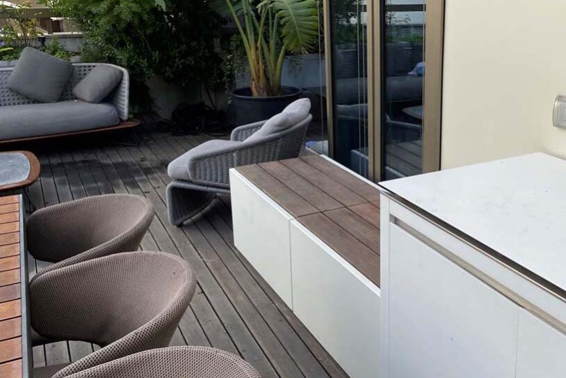 Coffre Banc de jardin IMAGE'IN Assise bois débouchante