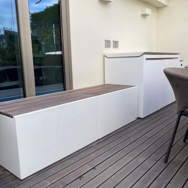 IMAGE IN COFFRE ASSB DEBOUCHANTE 9010 MAT 4 Coffre Banc de jardin IMAGE'IN Assise bois débouchante