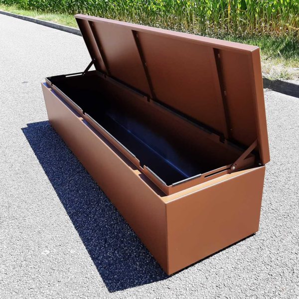Coffre-alu-Steelab-SAS-CO-ouvert Grand coffre de jardin étanche STEELAB