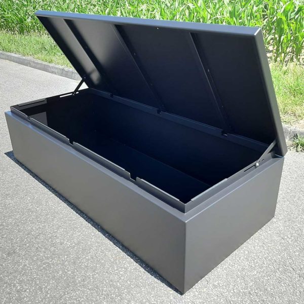 STEELAB-COFFRE-BANC-SAS-CO-ET-COUVERCLE-AVEC-CHARNIERES Grand coffre de jardin étanche STEELAB