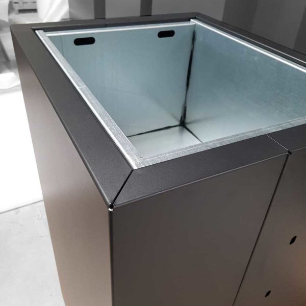 STEELAB SBA metal planters with removable growing tray STEELAB SBA metal planters with removable growing tray