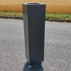 jardinière colonne sur roulettes freinées fabriquées que mesure en aluminium assemblé sans soudure