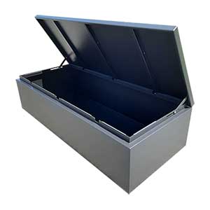 Coffre de jardin étanche STEELAB - Watertight box STEELAB bespoke aluminium garden storage chest