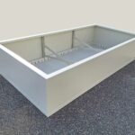 Jardinière STEELAB SAR en aluminium soudé avec assiette de réserve d'eau intégrée