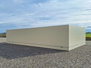 Jardinière STEELAB SAR en aluminium soudé avec assiette de réserve d'eau intégrée
