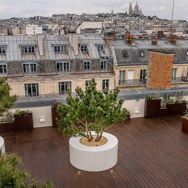 Association Jardinieres IMAGE’IN et STEELAB SAS Opéra Victoire 6R Association jardinières IMAGE'IN en fibre-ciment et STEELAB en Aluminium