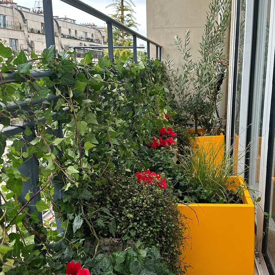 Jardinière carrée colorée de la gamme IMAGE'IN en fibre ciment fabriquées en France et sur mesure