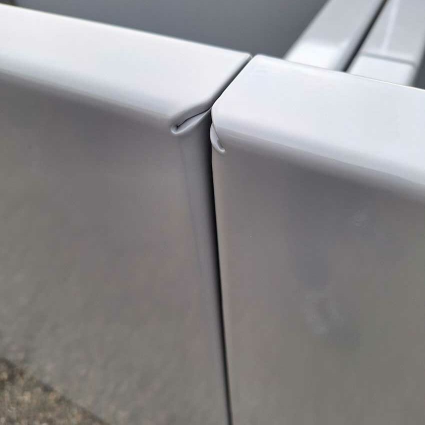 Détail finition - linéaire jardinières en aluminium assemblé sans soudure STEELAB SAA-L