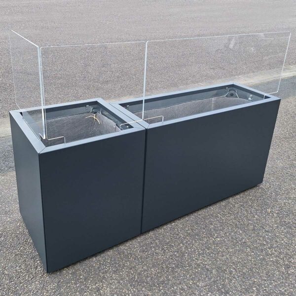 STEELAB-SPA—RL—PMMA STEELAB SPA Jardinières avec écran plexiglass