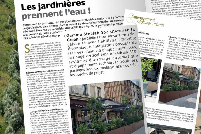 La presse parle des jardinières STEELAB SPA